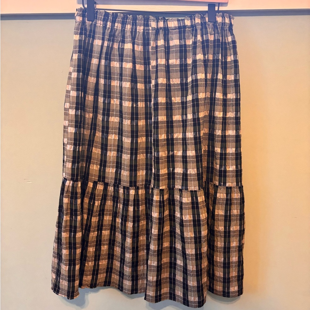 Plaid Black and Cream Women's Skirt
